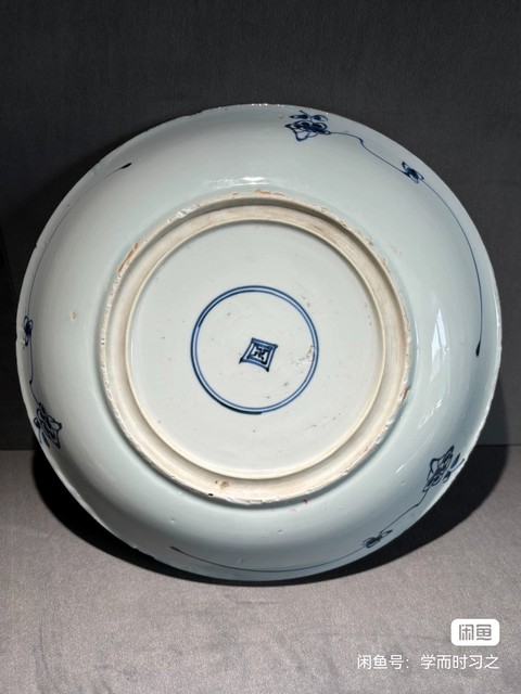古玩陶瓷冰梅大盤真品鑒賞圖