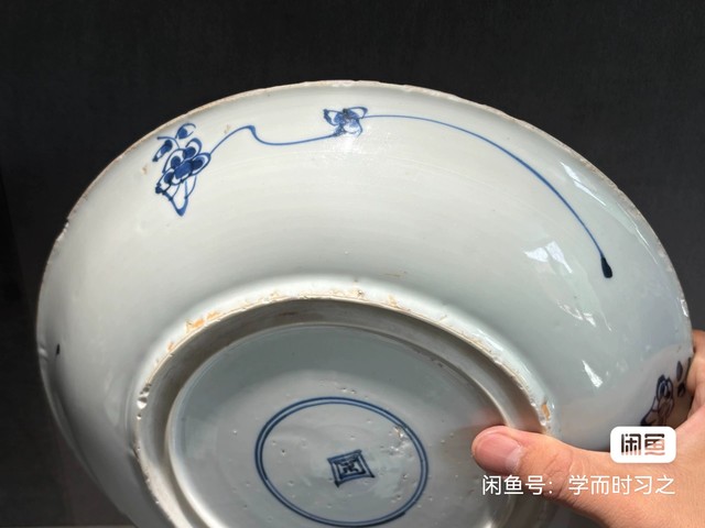 古玩陶瓷冰梅大盤真品鑒賞圖