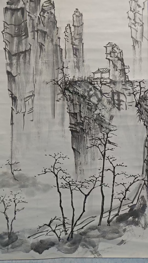 古玩字畫已故原臨沂美協副主席老中美協會員趙文成山水拍賣,當前價格3000元