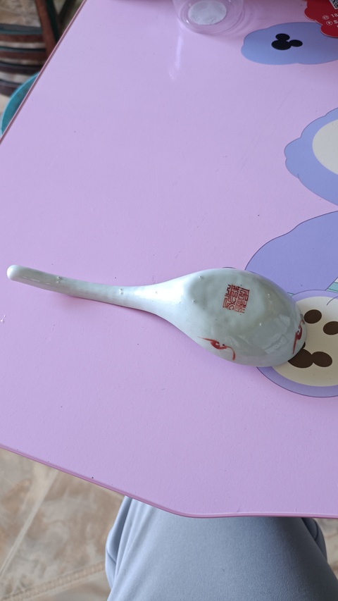 古玩陶瓷粉彩八寶紋調羹真品鑒賞圖