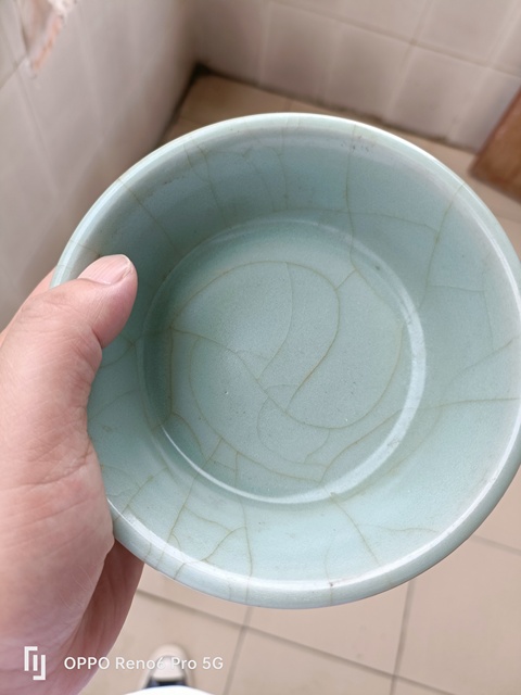 古玩陶瓷龍泉窯圓口洗真品鑒賞圖