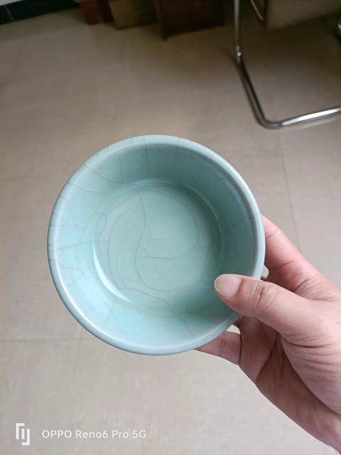 古玩陶瓷龍泉窯圓口洗真品鑒賞圖