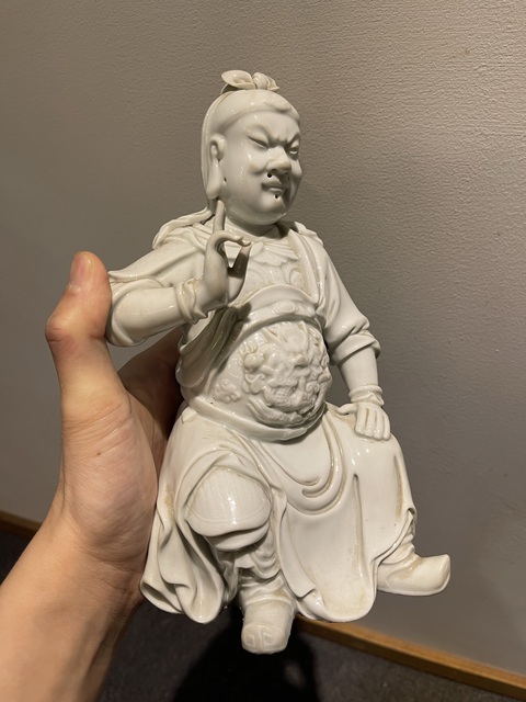 古玩陶瓷清代德化窯關公真品鑒賞圖