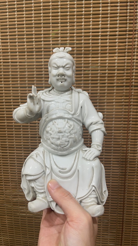 古玩陶瓷清代德化窯關公真品鑒賞圖