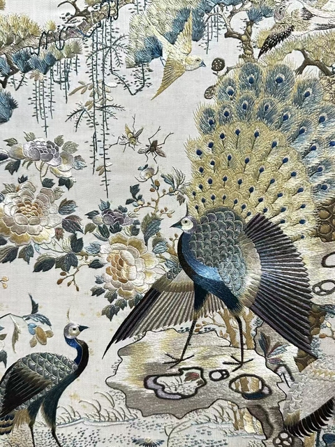 古玩雜項粵繡五倫圖真品鑒賞圖