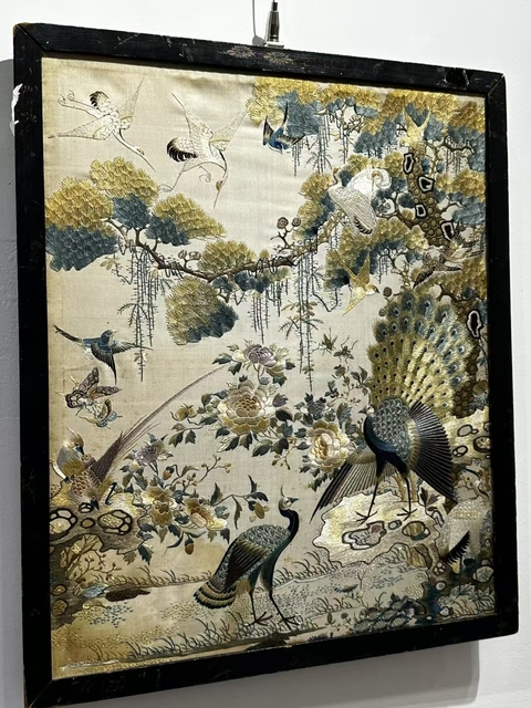 古玩雜項粵繡五倫圖真品鑒賞圖
