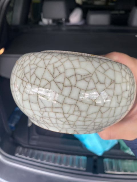 古玩陶瓷哥釉蓋罐真品鑒賞圖