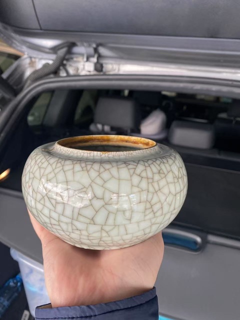 古玩陶瓷哥釉蓋罐真品鑒賞圖
