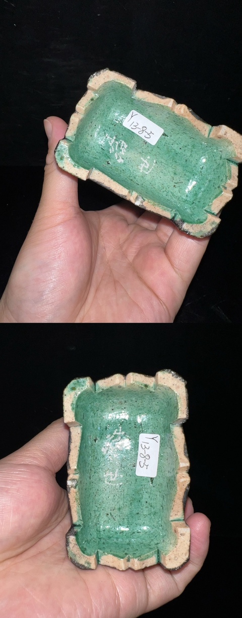 古玩陶瓷綠釉獅子瓷塑雕像真品鑒賞圖
