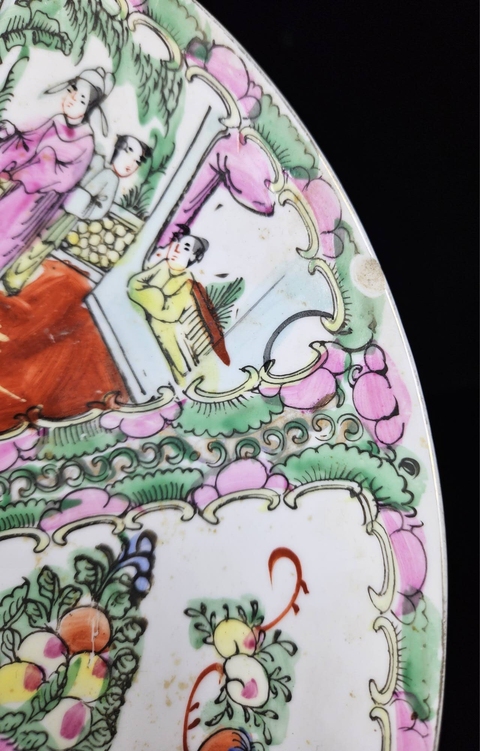 古玩陶瓷廣彩人物故事紋盤真品鑒賞圖