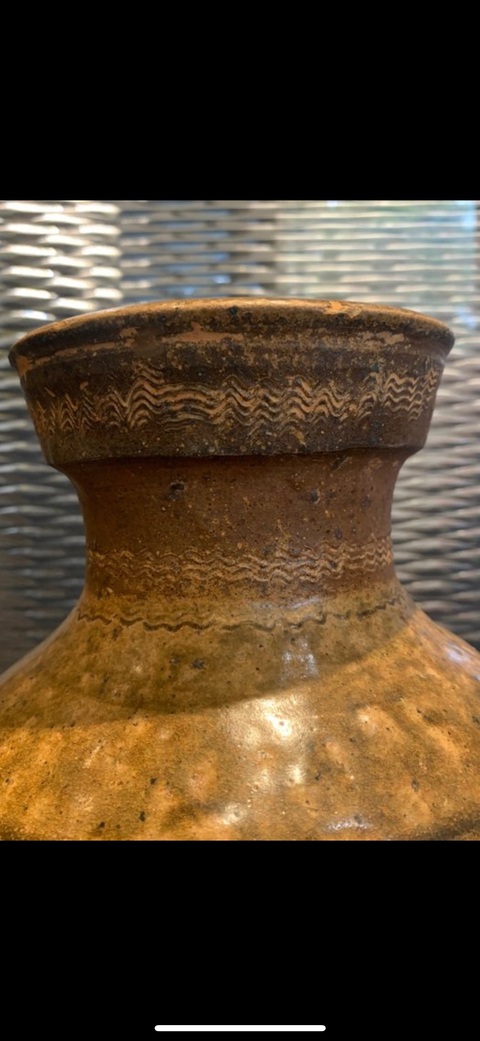 古玩陶瓷青釉羊首壺真品鑒賞圖