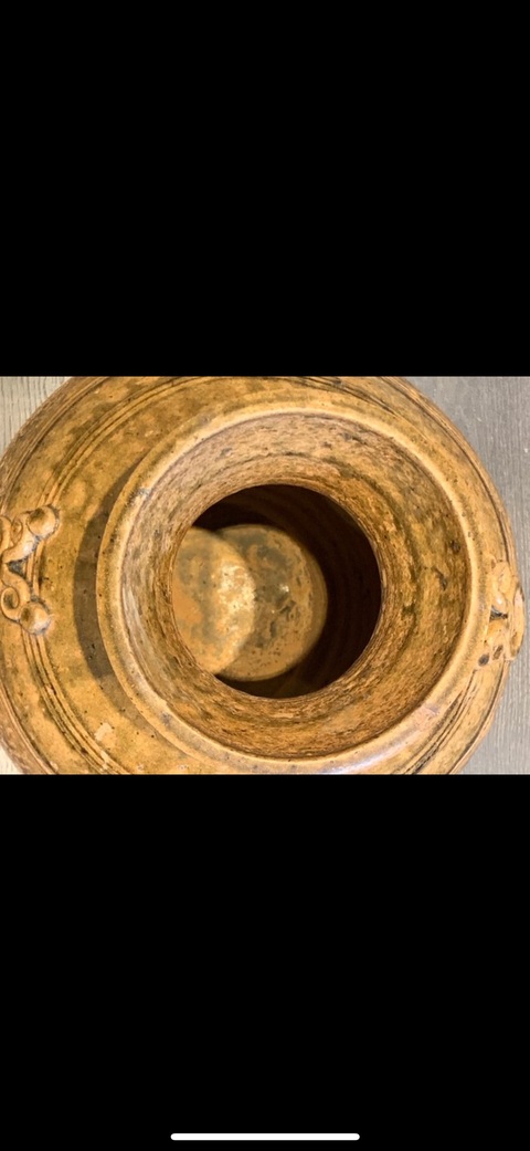 古玩陶瓷青釉羊首壺真品鑒賞圖