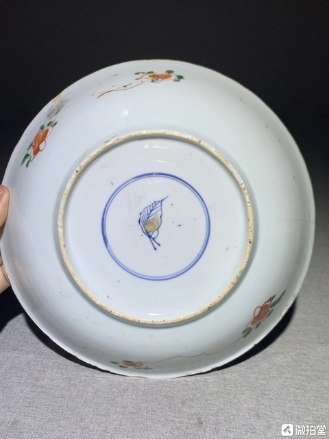 古玩陶瓷五彩四季花卉紋盤真品鑒賞圖
