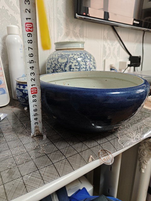 古玩陶瓷祭藍釉香爐真品鑒賞圖