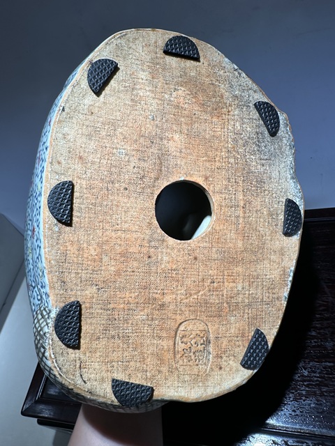 古玩陶瓷粉彩花卉彌勒瓷塑雕像真品鑒賞圖
