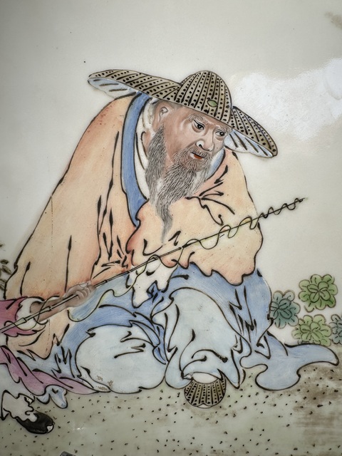 古玩陶瓷粉彩人物故事瓷板真品鑒賞圖