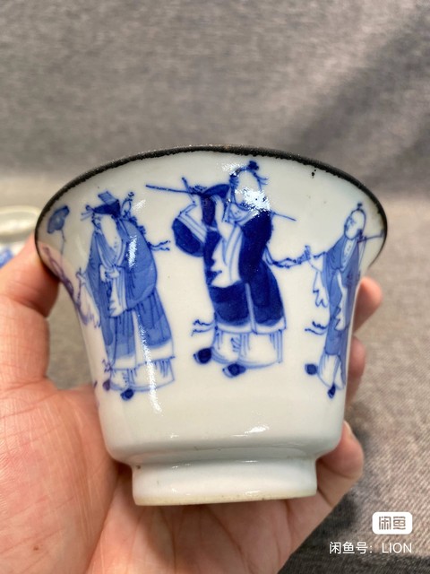 古玩陶瓷青花蓋碗真品鑒賞圖