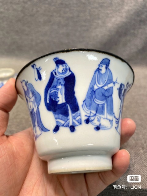 古玩陶瓷青花蓋碗真品鑒賞圖