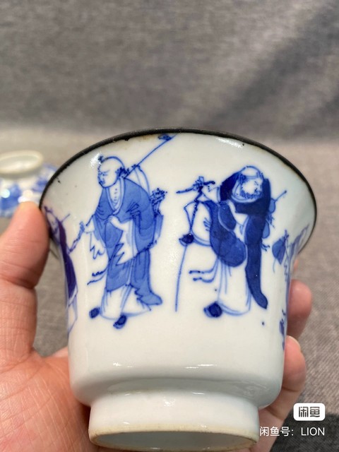古玩陶瓷青花蓋碗真品鑒賞圖