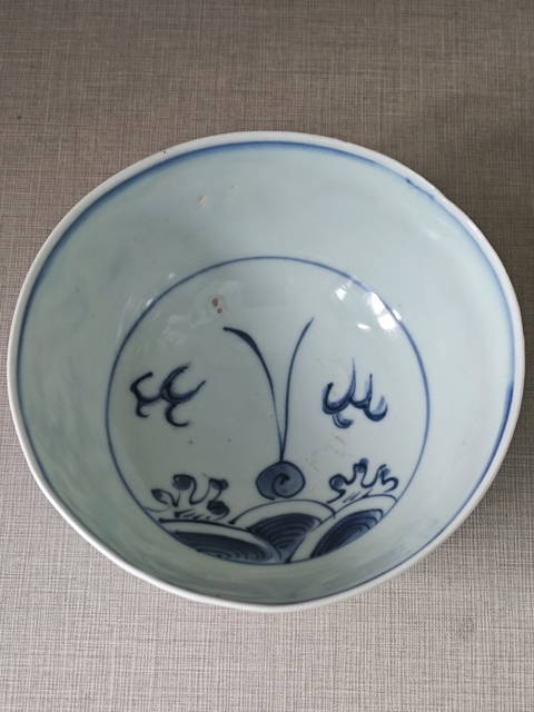 古玩陶瓷青花海水龍紋碗真品鑒賞圖