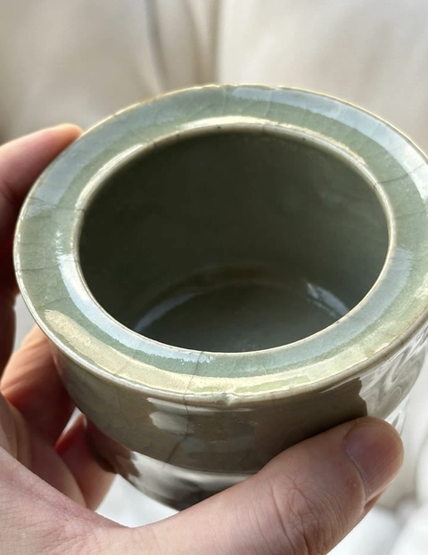 古玩陶瓷龍泉窯玄紋爐（或竹節爐）真品鑒賞圖