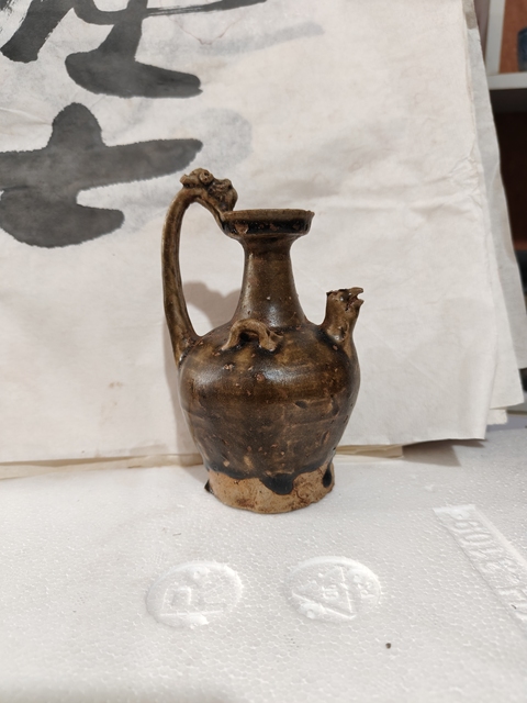 古玩陶瓷雞首壺真品鑒賞圖