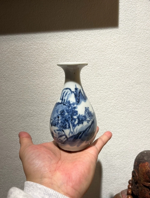 古玩陶瓷晚清山水玉壺春拍賣，當前價格1680元