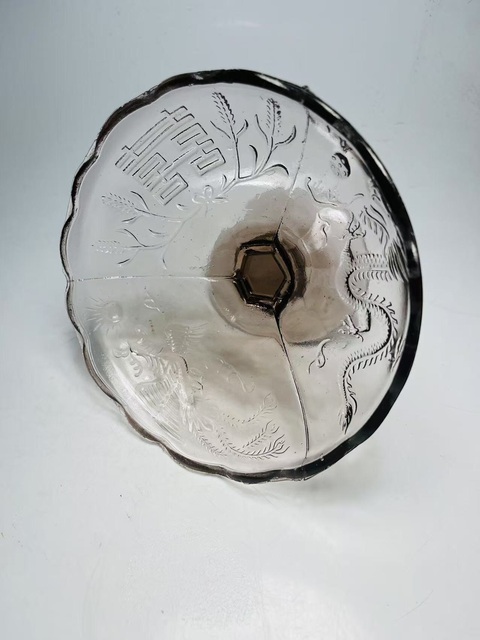 古玩雜項龍鳳紋高足果盤拍賣,當前價格188元