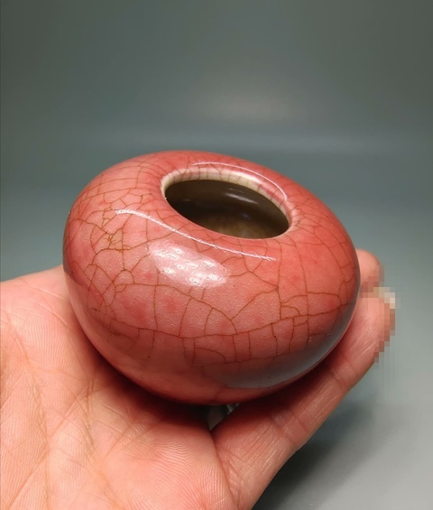 古玩陶瓷紅釉水盂拍賣，當前價格299元