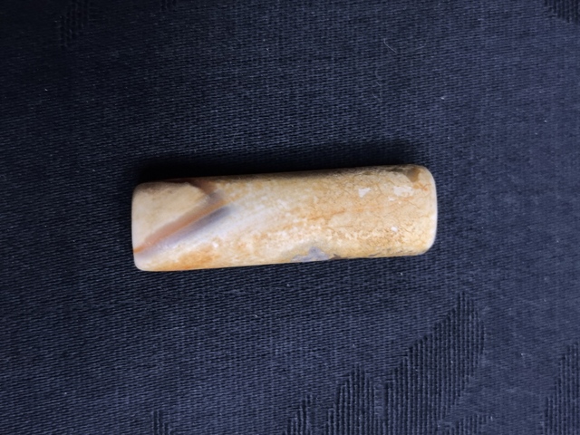 古玩玉器瑪瑙管珠真品鑒賞圖