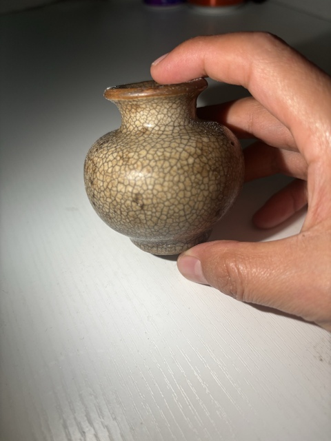 古玩陶瓷哥釉小罐真品鑒賞圖