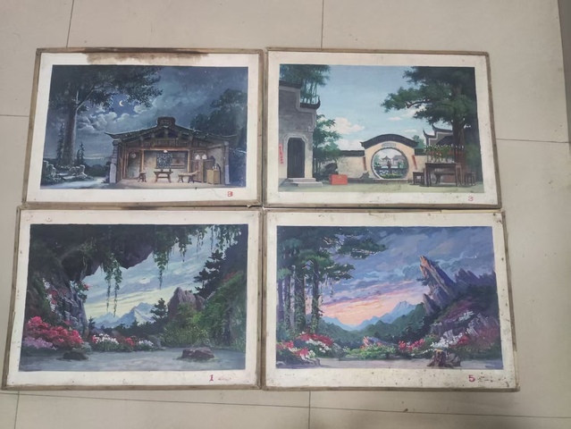 古玩字畫文革沙家浜風景繪畫拍賣，當前價格488元