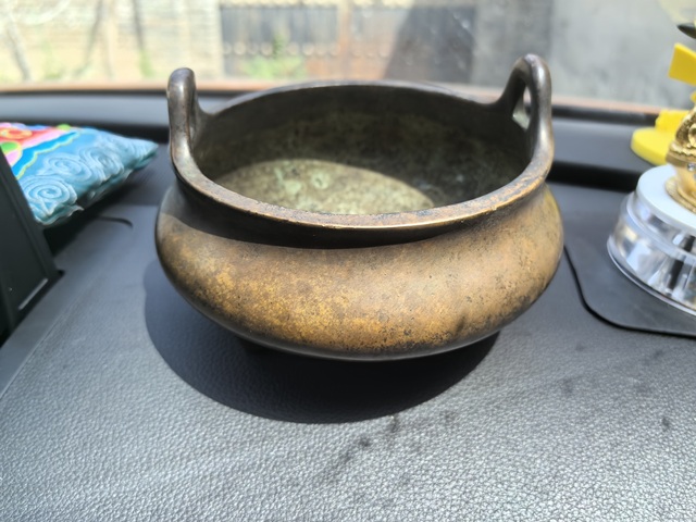 古玩銅器銅沖天耳爐真品鑒賞圖