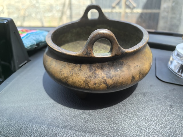 古玩銅器銅沖天耳爐真品鑒賞圖