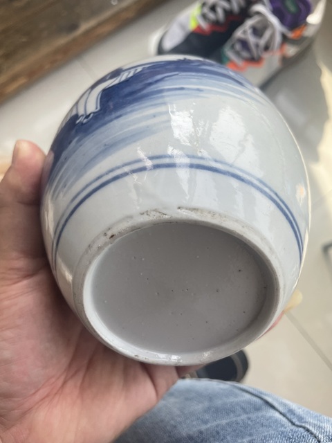 古玩陶瓷清晚期青花嬰戲圖罐真品鑒賞圖