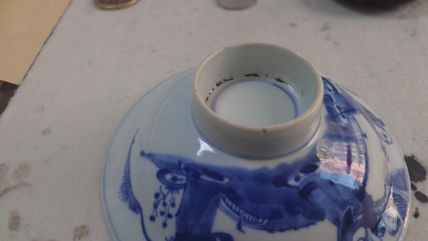 古玩陶瓷青花福祿壽三星人物紋碗真品鑒賞圖