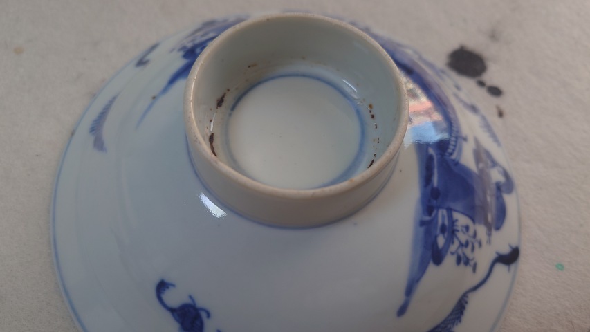 古玩陶瓷青花福祿壽三星人物紋碗真品鑒賞圖