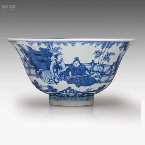 中国古美術品　清の康熙時代　青花五彩茶碗　本物保証 中国古美術品 清の康熙時代 青花五彩茶碗 本物保証
