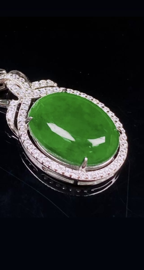 古玩玉器天然翡翠吊墜真品鑒賞圖