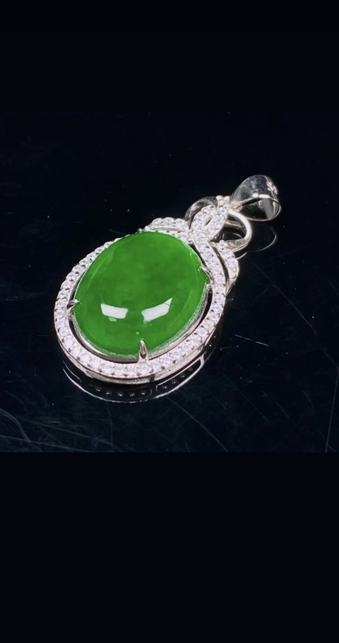古玩玉器天然翡翠吊墜真品鑒賞圖
