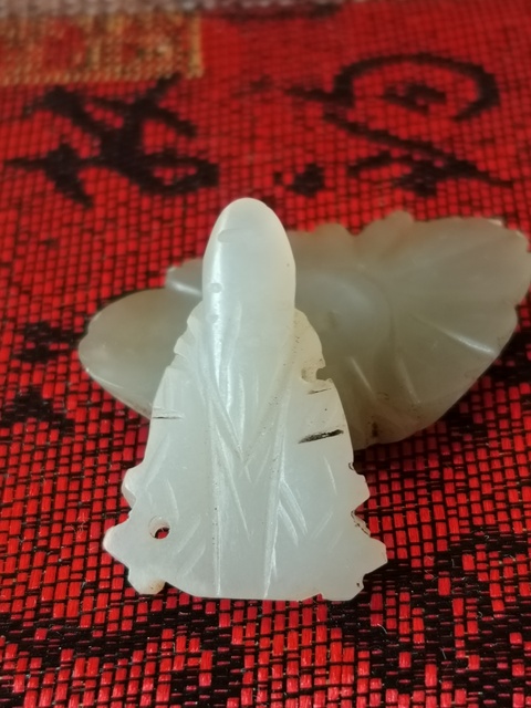 古玩玉器和田玉“壽星帽花”+蝴蝶帽花片拍賣，當前價格299元
