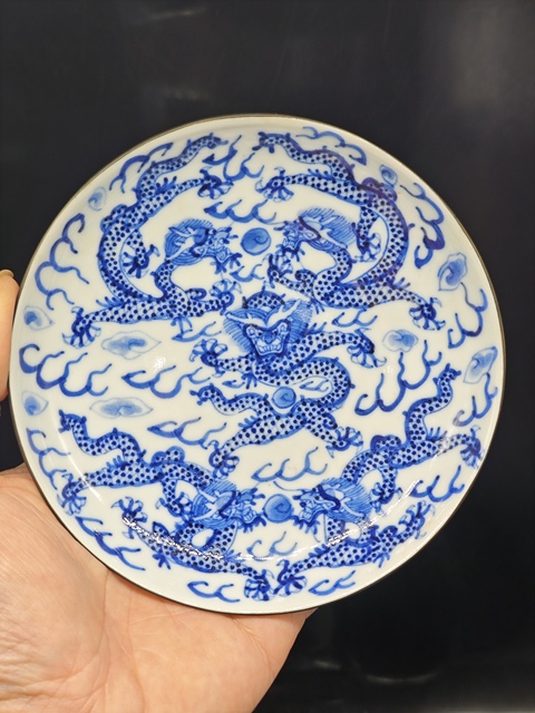 古玩陶瓷龍紋青花三才蓋杯拍賣,當前價格6800元