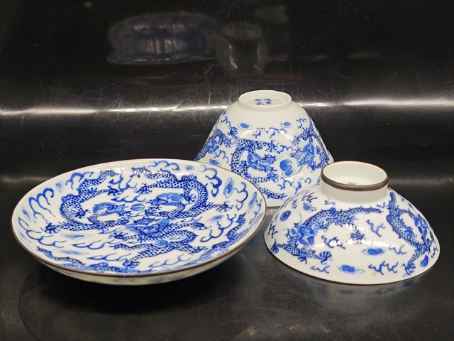 古玩陶瓷龍紋青花三才蓋杯拍賣,當前價格6800元