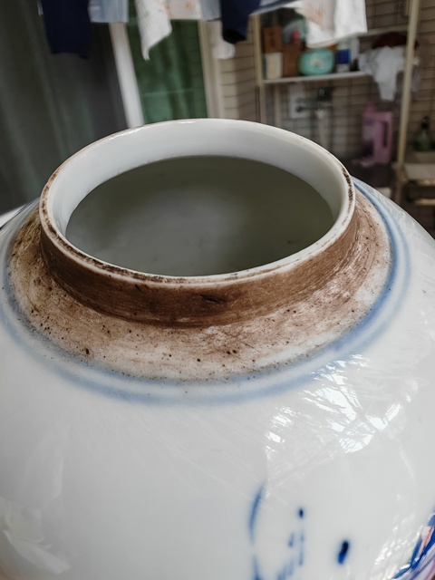 古玩陶瓷青花山水人物紋罐真品鑒賞圖