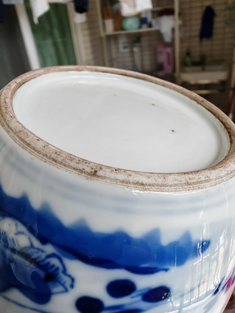 古玩陶瓷青花山水人物紋罐真品鑒賞圖