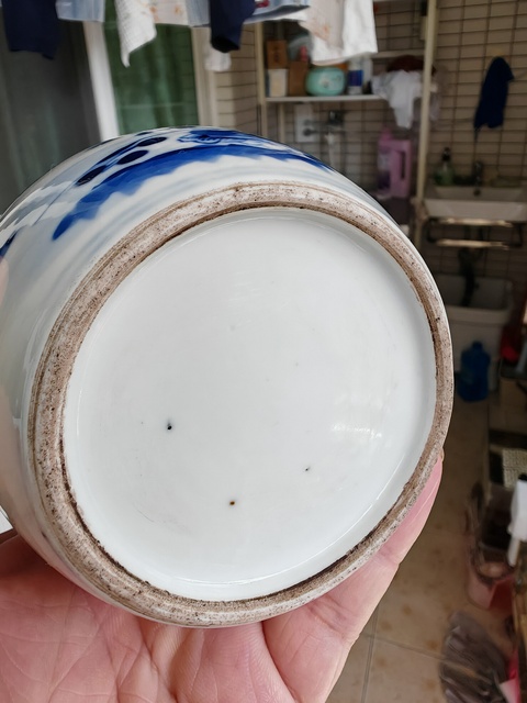古玩陶瓷青花山水人物紋罐真品鑒賞圖