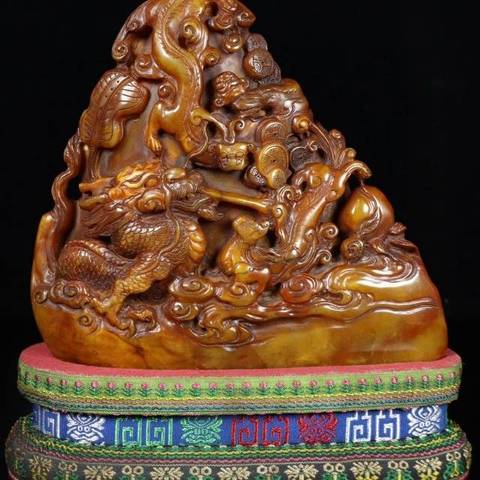古玩玉器壽山石雕“龍紋印”真品鑒賞圖