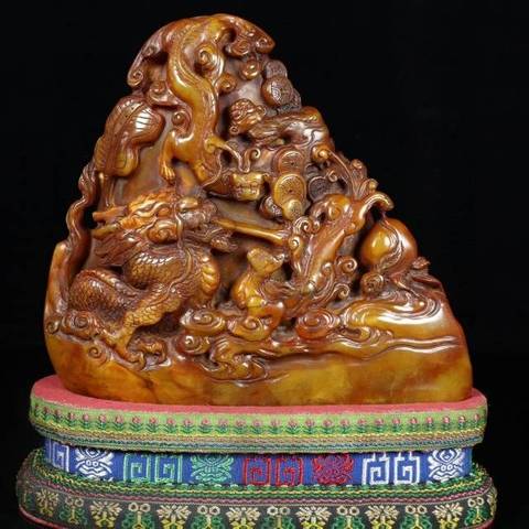 古玩玉器壽山石雕“龍紋印”真品鑒賞圖