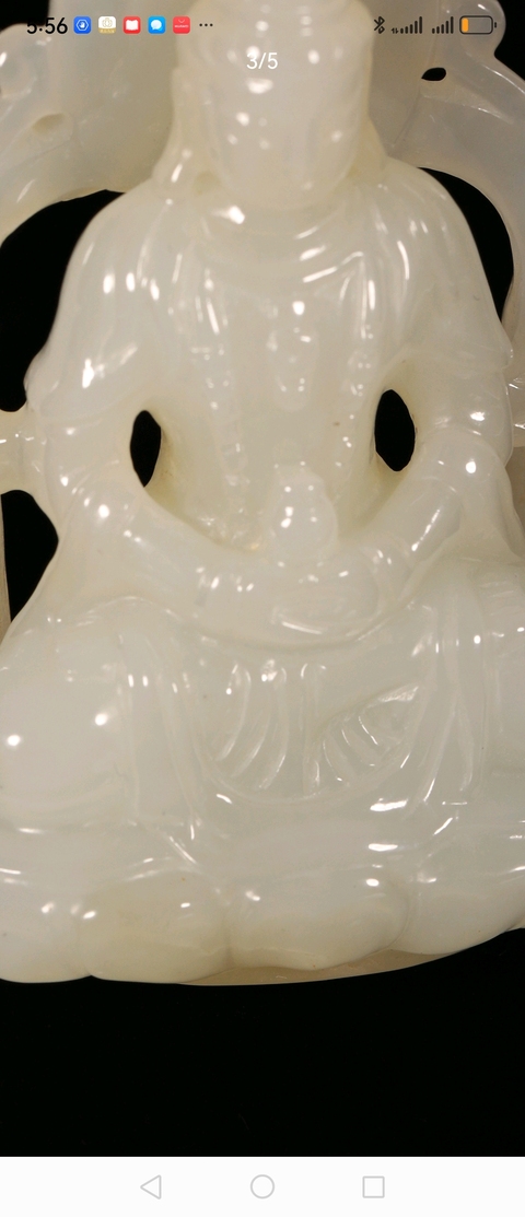古玩玉器觀音擺件真品鑒賞圖
