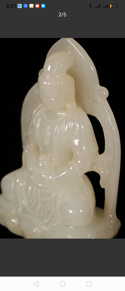 古玩玉器觀音擺件真品鑒賞圖